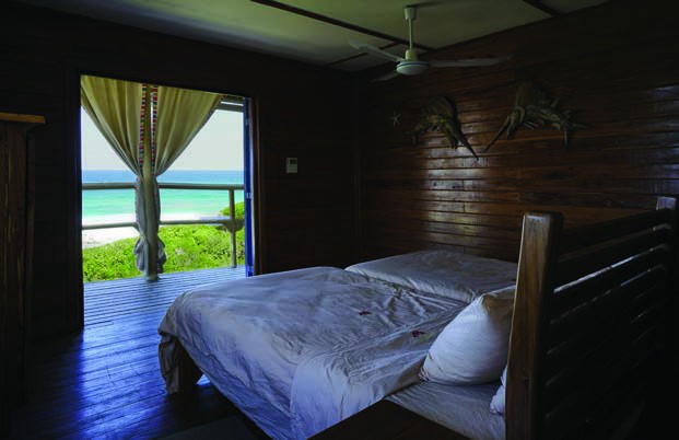 The lodge's open, sea-facing living space